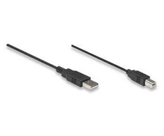 StarTech Manhattan USB 2.0 A/B USB kabelis 1,8 m USB A USB B Juoda