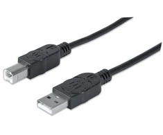 StarTech Manhattan USB 2.0 A/B USB kabelis 3 m USB A USB B Juoda