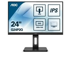 Monitorius AOC Q24P2Q LED ekranas 60,5 cm (23.8") 2560 x 1440 pikseliai Quad HD Juoda