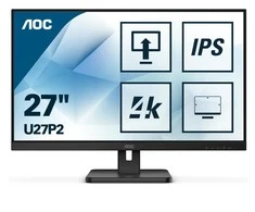AOC U27P2 27inch UHD 4K Monitorius USB VGA DVI HDMI