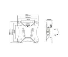 NEOMOUNTS SELECT plokščio ekrano sieninis laikiklis, pakreipiamas, 10–30 colių, VESA 75–100, maks. 25 kg, juodas