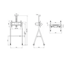 Laikiklis „Neomounts NEWSTAR“ MOBILUSIS PLOKŠČIAEKRANIO GRINDŲ STOVAS (AUKŠTIS: 110–144 CM) 32–65" Baltas