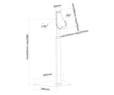 Laikiklis Neomounts NewStar Planšetė Floor Stand (fits most 7,9-10,5" tablets), c:Sidabrinis