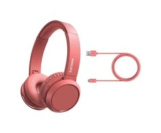 Ant ausų dedamos belaidės ausinės Philips TAH4205RD, Raudonos