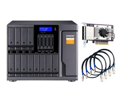 QNAP TL-D1600S saugojimo diskų korpusas 2.5/3.5" HDD / SSD aptvaras Juoda, Pilka