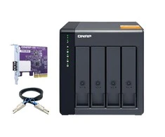QNAP TL-D400S saugojimo diskų korpusas 2.5/3.5" HDD / SSD aptvaras Juoda, Pilka
