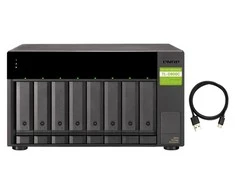Serveris QNAP TL-D800C saugojimo diskų korpusas 2.5/3.5" HDD / SSD aptvaras Juoda, Pilka