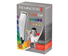Remington Colourcut plaukų kirpimo mašinėlė HC5035 laidinė, įkraunama, Šiame 16 dalių rinkinyje yra 8 spalvų kreipiančiosios šukos, Baltas