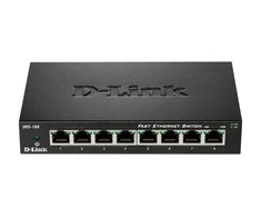 Šakotuvas D-Link DES-108 tinklo komutatorius Ne-valdomas Fast Ethernet (10/100) Juoda