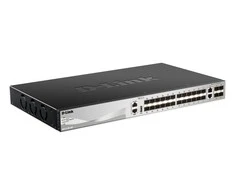 Šakotuvas D-LINK 24 prievadų gigabito PoE / PoE+ su 2 10GBASE-T ir 4 SFP+ prievadais – biudžetinis PoE 370W