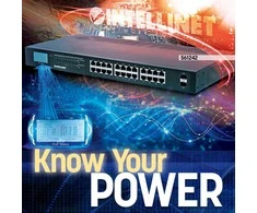 Šakotuvas Intellinet 561242 tinklo komutatorius Ne-valdomas Gigabit Ethernet (10/100/1000) Juoda 1U Maitinimas per Eternetą (PoE)