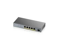 Šakotuvas ZYXEL GS1350-6HP, 6 prievadų valdomas CCTV POE komutatorius, didelio nuotolio, 60 W, 802.3BT (1 metų NCC PRO paketo licencija) (5 metų garantija)
