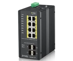 Šakotuvas ZYXEL RGS200-12P, 12 PORT MANAGED POE SWITCH, 240 WATT POE, DIN RAIL, IP30, 12-58V DC