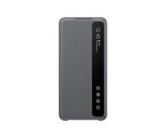 Samsung Galaxy S20 Clear View Atverčiamas Dėklas Pilkas