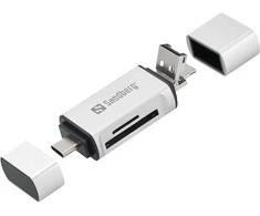 Sandberg kortelių skaitytuvas USB-C+USB+MicroUSB