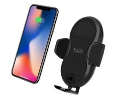 TECHLY 108781 Techly Automatinis automobilinis išmaniojo telefono laikiklis su belaidžiu indukciniu Qi įkrovikliu 10W