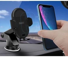 TECHLY 108781 Techly Automatinis automobilinis išmaniojo telefono laikiklis su belaidžiu indukciniu Qi įkrovikliu 10W