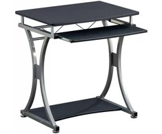 TECHLY 307308 Techly Compact kompiuterio stalas 700x550 su slankiojančiu klaviatūros dėklu juodas grafitas