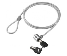 TECHLY 106060 Techly Nešiojamojo kompiuterio apsauginis kabelio užraktas su raktu 1,4m plieno sidabrinis