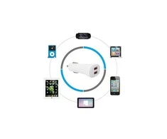 Techly IUSB2-CAR2-4A2P mobiliojo įrenginio kroviklis Automatinis Balta