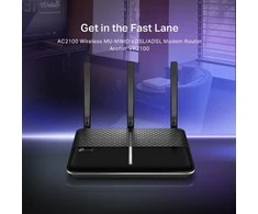 Belaidis maršrutizatorius TP-LINK Archer VR2100 Dviguba juosta (2,4 GHz / 5 GHz) Gigabitinis eternetas Juoda