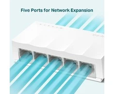 Šakotuvas TP-LINK LiteWave 5 prievadų 10/100M stalinio kompiuterio jungiklis 5 10/100M RJ45 prievadų darbalaukio plastikinis dėklas