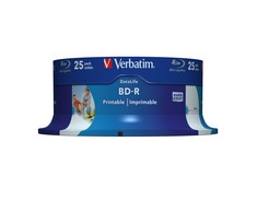 VERBATIM 25x BD-R 25GB vieno sluoksnio duomenų gyvenimo HTL 6x platus spausdinimas be ID