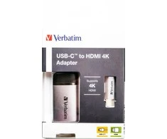 Verbatim 49143 vaizdo kabelio adapteris 0,01 m C tipo USB HDMI Juoda, Sidabras
