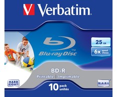 VERBATIM rašalinis spausdinimas BD-R 25GB 1-4x 10 pakelių papuošalų dėklas baltas paviršius