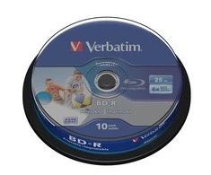 Verbatim (43804) BD-R SL DATALIFE 25GB, 6x Printable 10 pcs