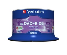 Verbatim DVD+R Double Layer 8x Matt Sidabrinis 50pk Spindle 8,5 GB DVD+R DL 50 vnt