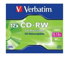 Verbatim CD-RW 80/700MB 12X SCRATCH RESISTANT jewel box - 43148