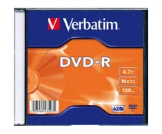 Verbatim DVD-R 4.7GB 16X AZO Matinis Sidabrinis slim box - 43547