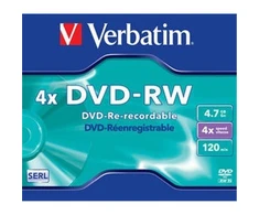 Verbatim DVD-RW 4.7GB 4X Matinis Sidabrinis jewel box - 43285