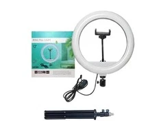 Led žiedine lempa 30cm skersmens su trikoju stovu ir laikikliu telefonui