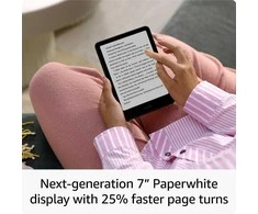 Amazon „Kindle Paperwhite 2024“ 12-osios kartos „Signature Edition“ 32 GB, metalo juodos spalvos