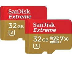 Atminties kortelės SanDisk Extreme Micro SDHC 32GB, 2 vnt., su adapteriu