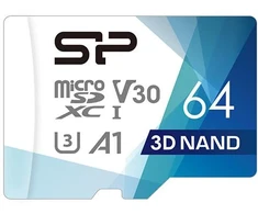 Silicon Power atminties kortelė Micro SDXC 64GB Superior Pro V30 + adapteris