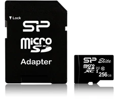 Silicon Power atminties kortelė Micro SDXC 256GB Elite UHS-I Class 10+ adapteris