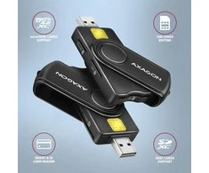 Axagon intelektualiųjų kortelių skaitytuvas + USB-C adapteris CRE-SMP2A