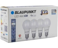 Blaupunkt LED lamp E27 A60 600lm 6W 4000K 4pcs