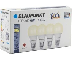 Blaupunkt LED lamp E27 A60 570lm 6W 2700K 4pcs