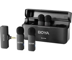 BOYA belaidis mikrofonas BY-V4 2.4GHz su 4 siųstuvais ir 1 imtuvu (3.5mm jungtis) Juodas EU