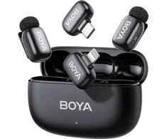 Mikrofony BOYA mini 2-01 belaidės 2.4GHz USB-C - juoda