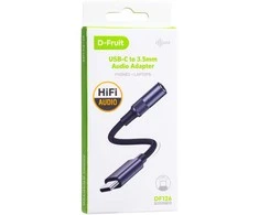 Laidas adapteris D-FRUIT DF126, USB-C - 3,5 mm, juodos sp.