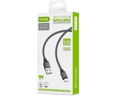 USB kabelis D-FRUIT DF441C, A - USB-C, 1 m, pilkos sp.