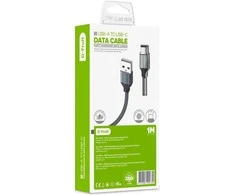 USB kabelis D-FRUIT DF441C, A - USB-C, 1 m, pilkos sp.