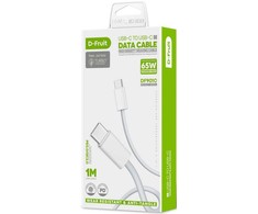 USB kabelis D-FRUIT DF901C, C - USB-C, 1 m, baltos sp.