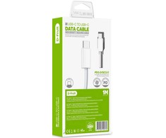 USB kabelis D-FRUIT DF901C, C - USB-C, 1 m, baltos sp.