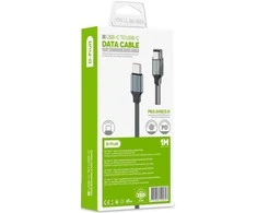 USB kabelis D-FRUIT DF440C, C-USB-C, 1 m, pilkos sp.